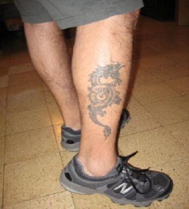 Chinese Dragon Pic Tattoos On Leg